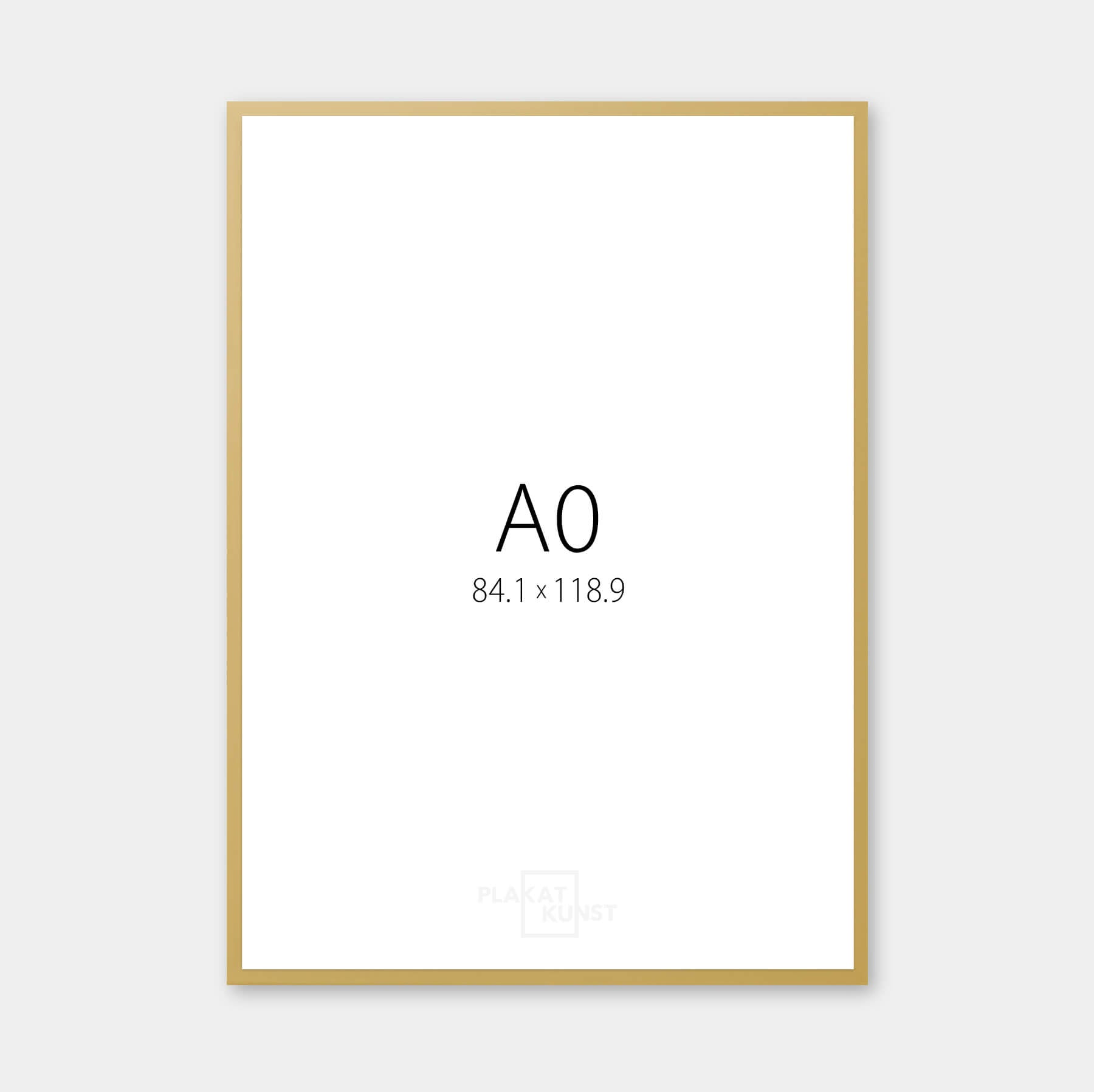 A0 dark gold wooden frame - Wide (20 mm) - 84.1x118.9 cm