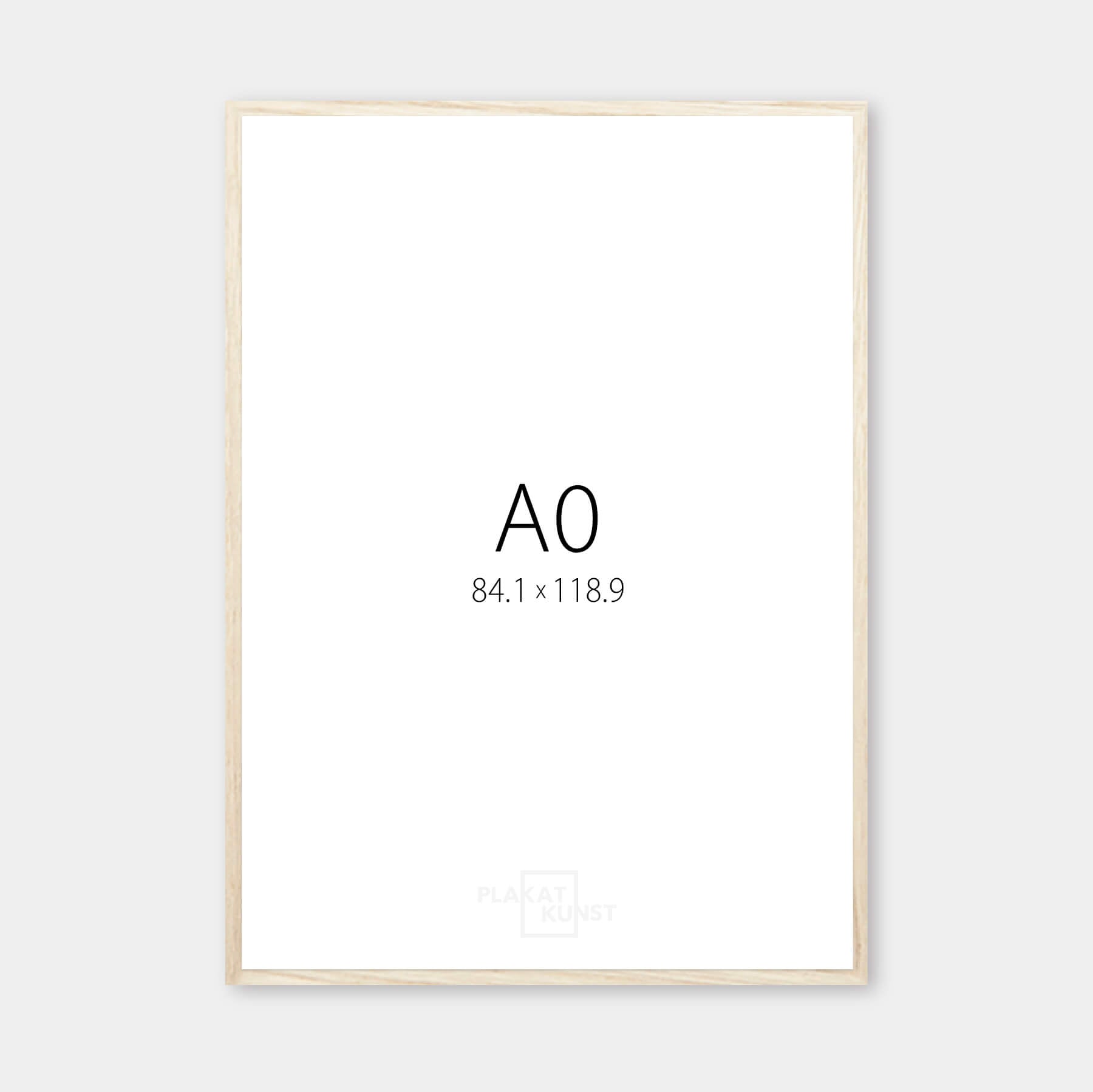 Light oak frame - Wide (20 mm) - A0 (84.1x118.9 cm)