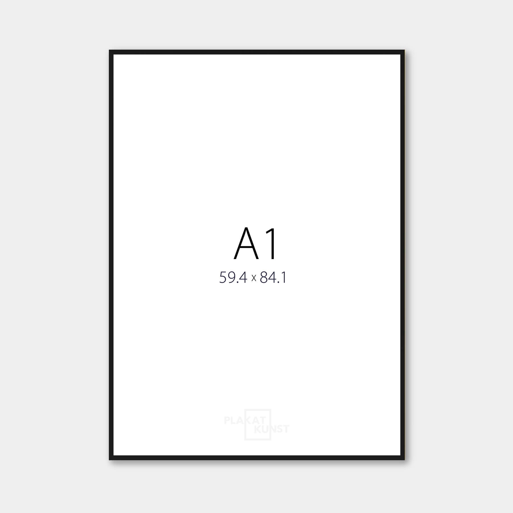 Black aluminum frame - Narrow (9 mm) - A1 (59.4x84.1 cm)