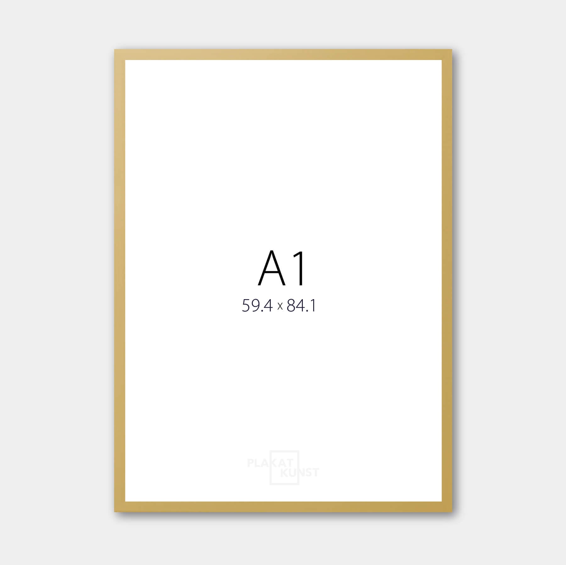 Dark gold wooden frame - Wide (20 mm) - A1 (59.4x84.1 cm)