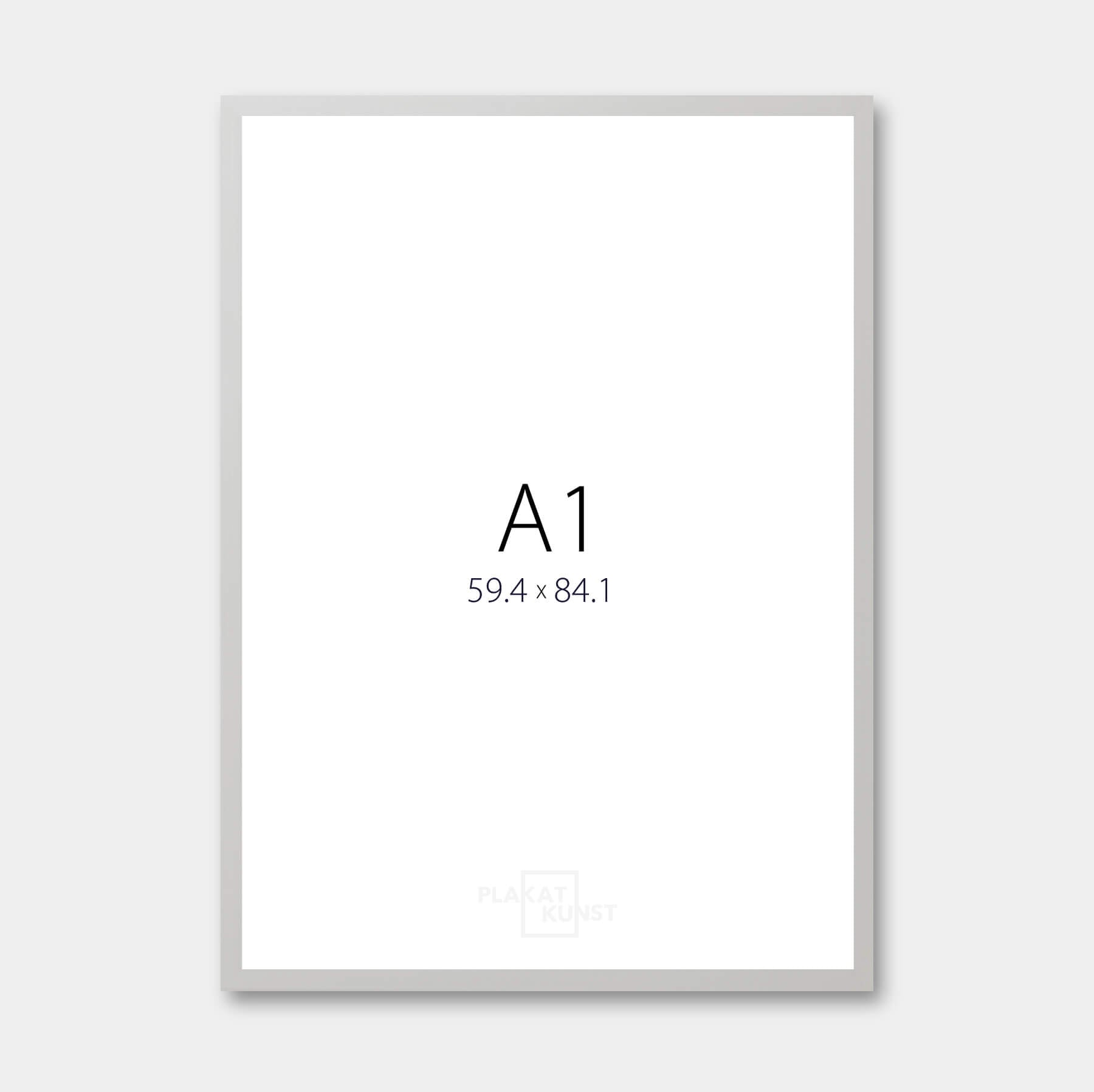 A1 silver wooden frame – Wide (20 mm) – 59.4x84.1 cm