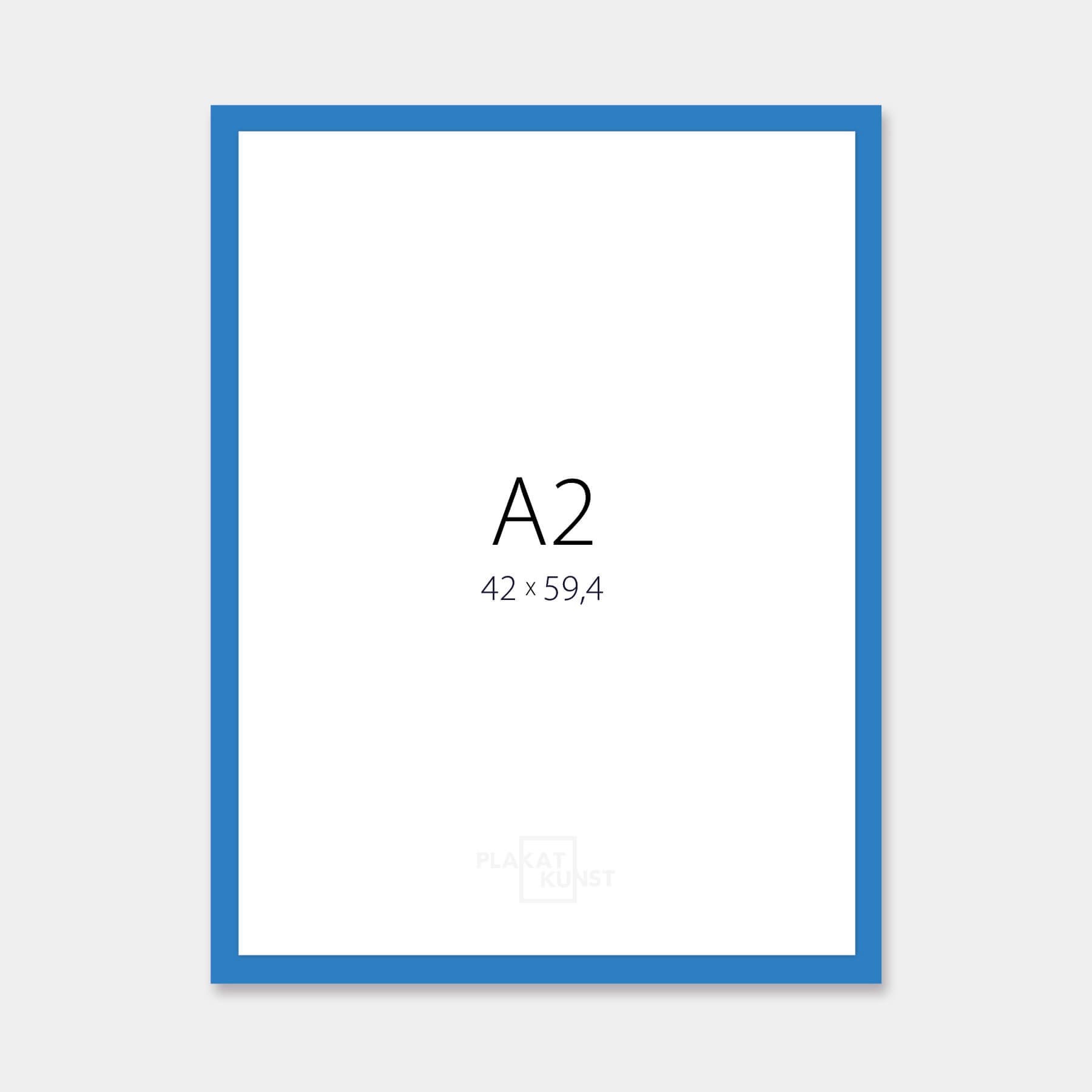 Blue glossy wooden frame - Narrow (14 mm) - A2 (42x59.4 cm)