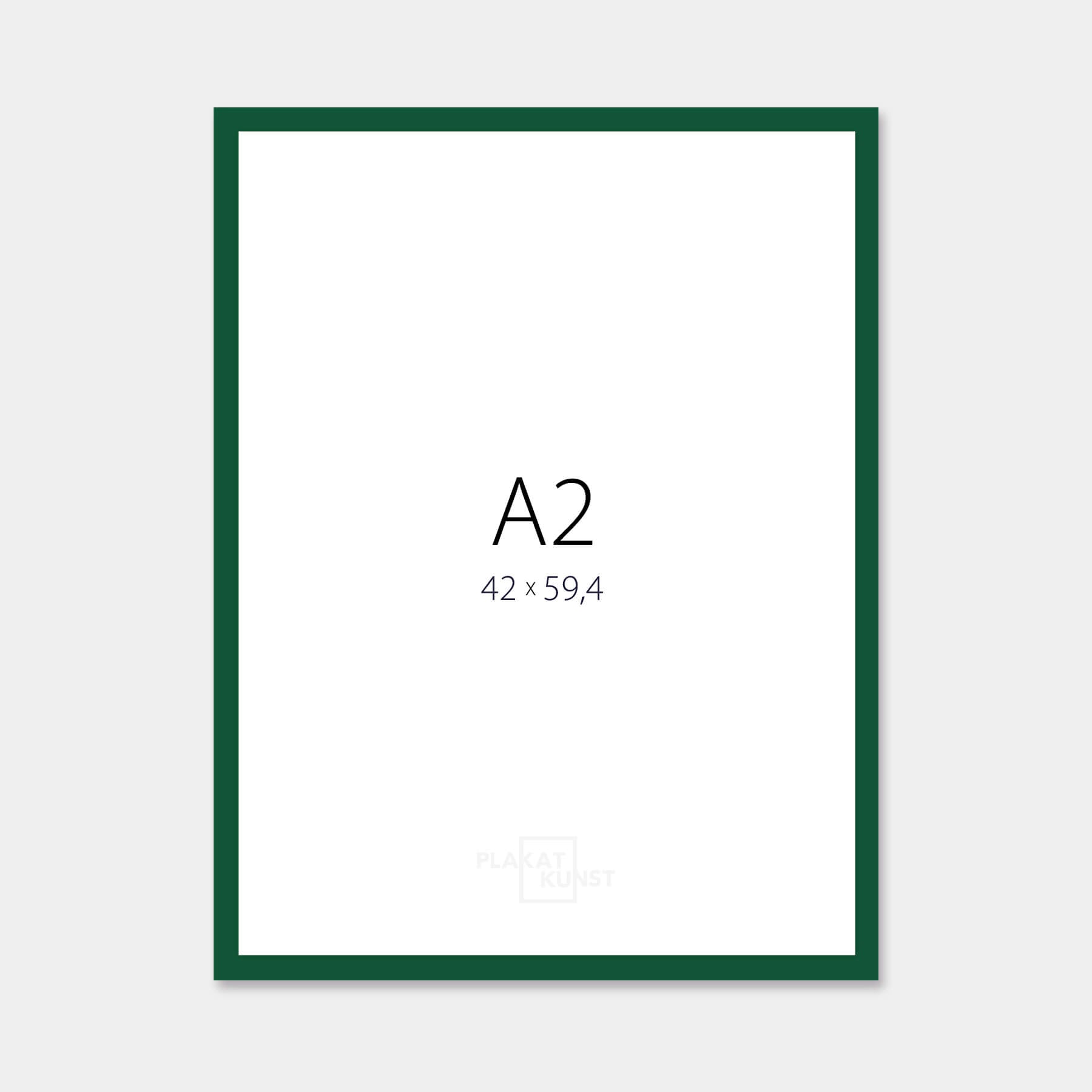 Green glossy wooden frame - Narrow (13 mm) - A2 (42x59.4 cm)