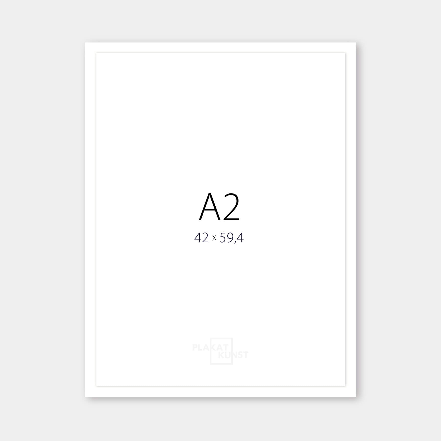 White wooden frame - Narrow (15 mm) - A2 (42x59.4 cm)