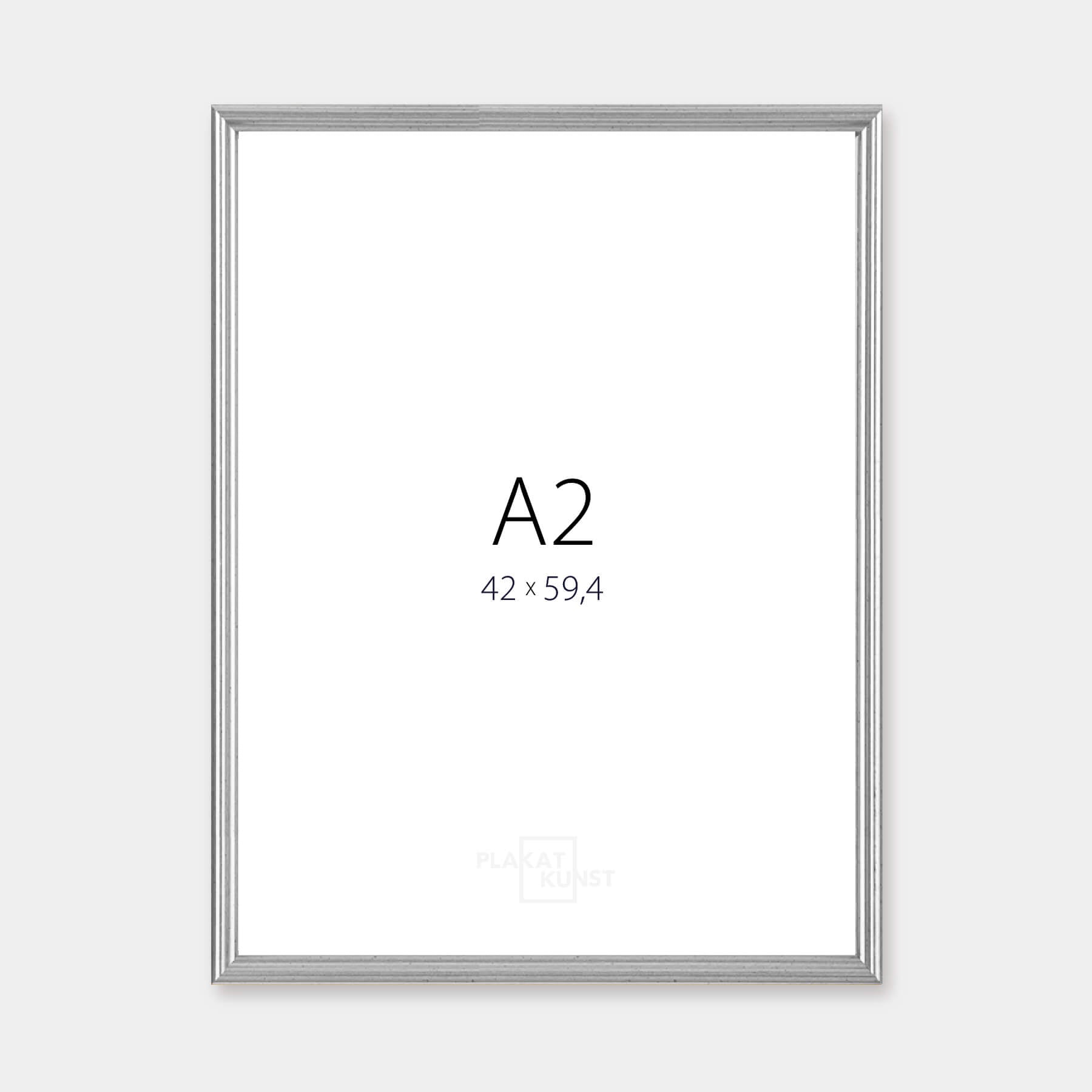 Vintage silver frame - Narrow (15 mm) - A2 (42x59.4cm)