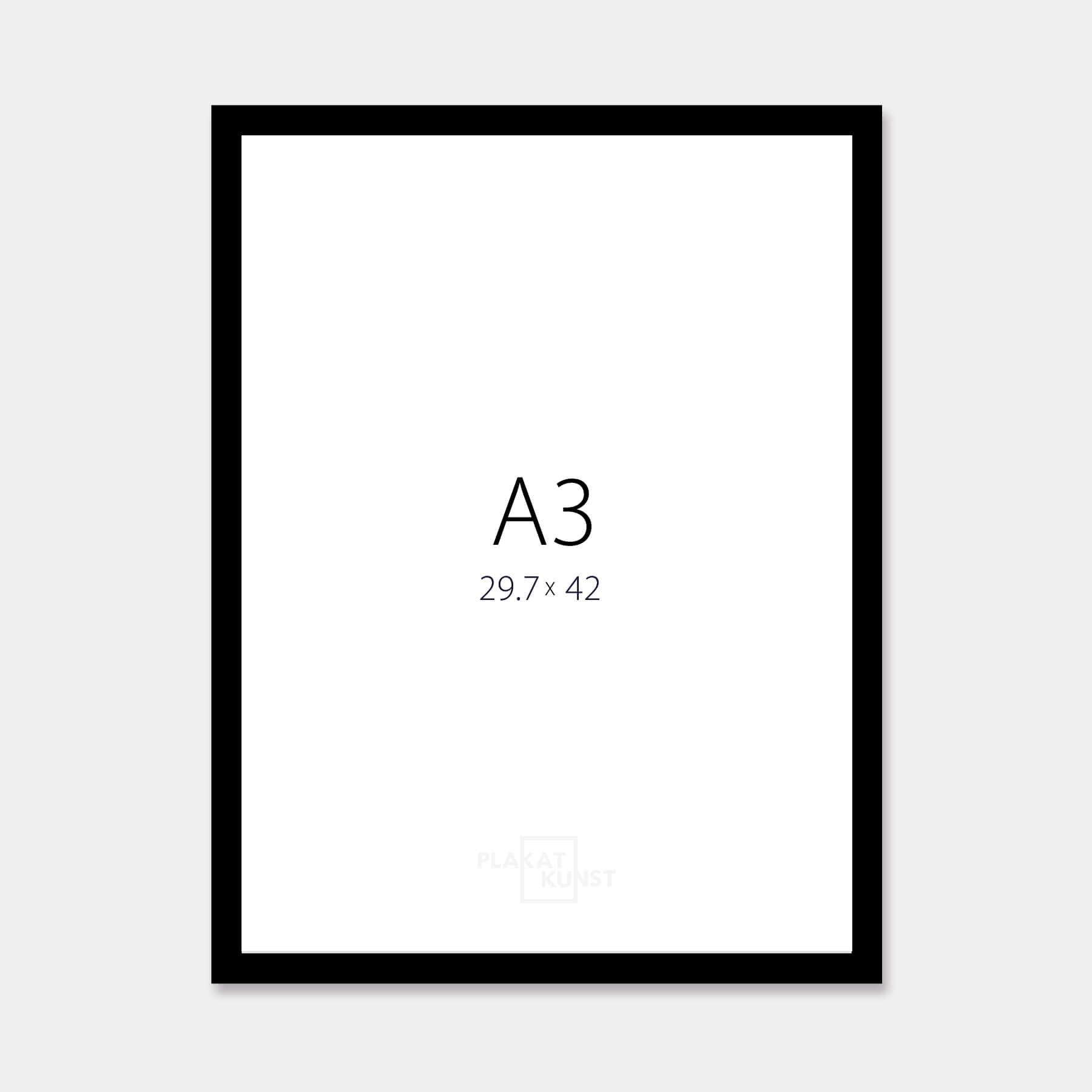 Black wooden frame - Narrow (15 mm) - A3 (30 × 42 cm)