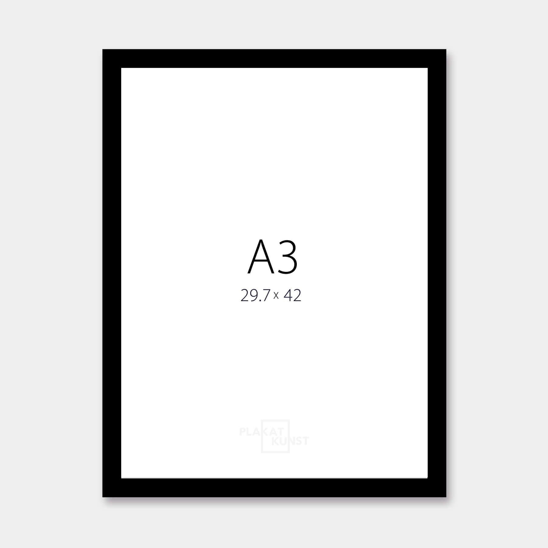 Black wooden frame - Wide (20 mm) - A3 (30×42 cm)