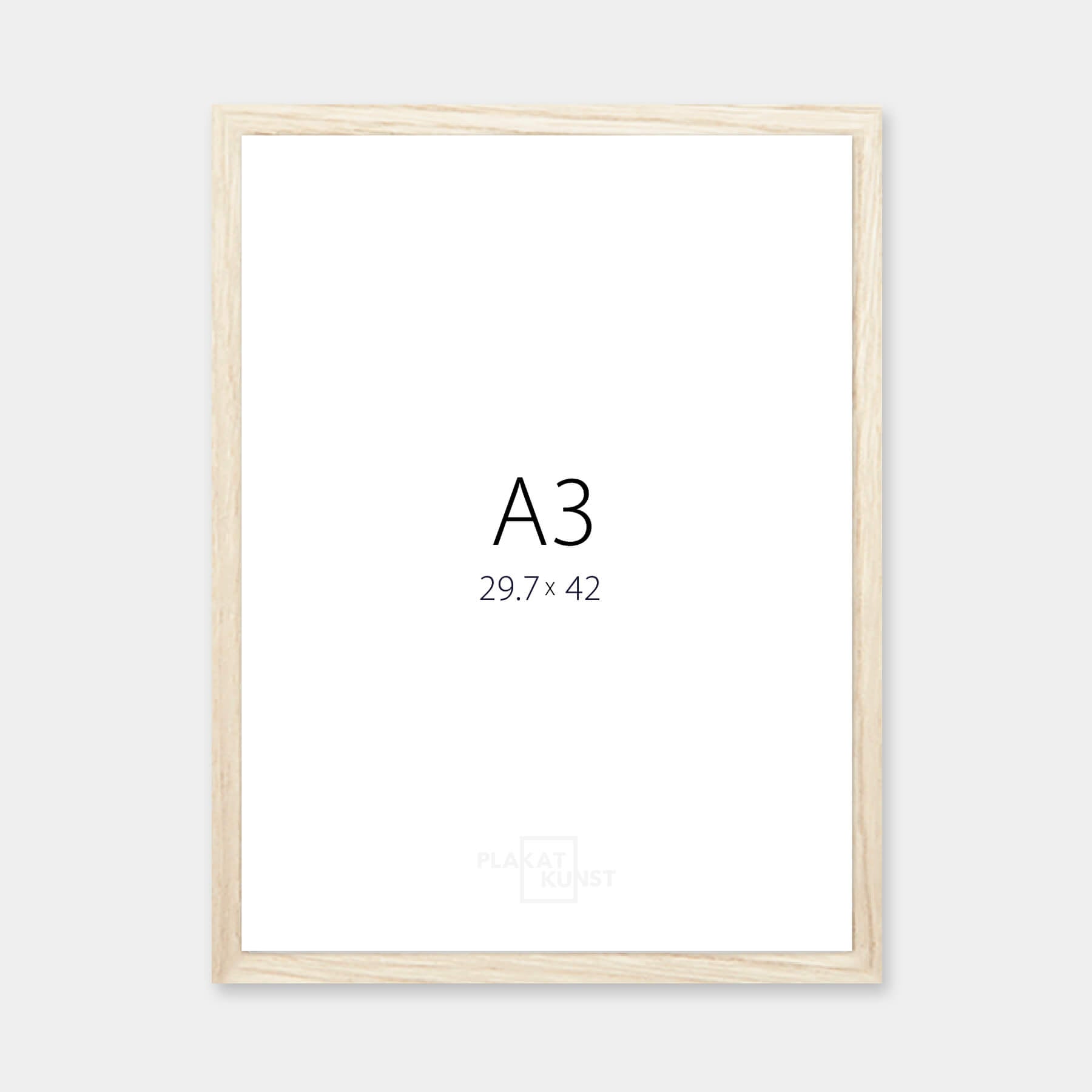 Picture frame in light wood - Narrow (15 mm) - A3 (30 × 42 cm)