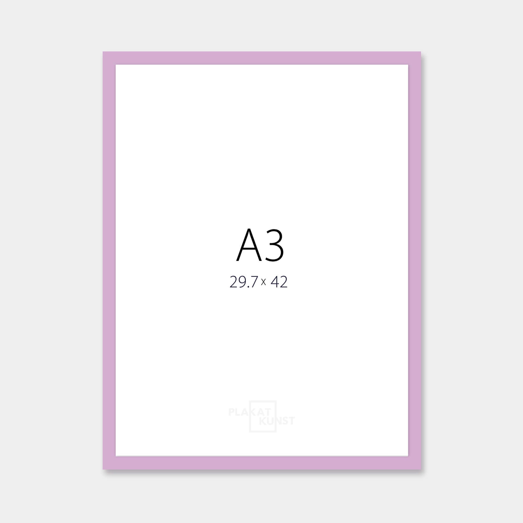 Pink wooden frame - Narrow (14 mm) - A3 (30 × 42 cm)