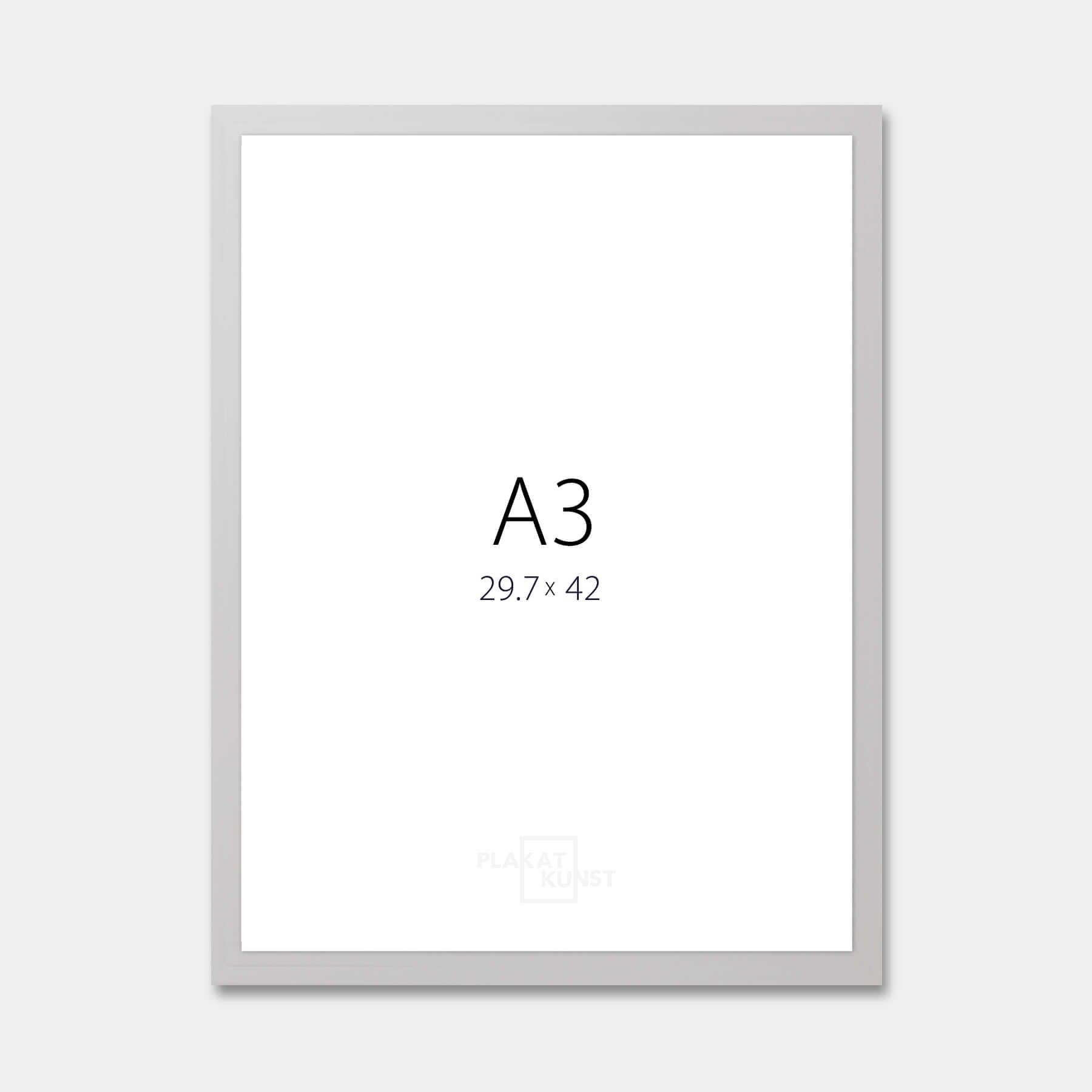 Silver wooden frame – Narrow (15 mm) – A3 (30x42 cm)