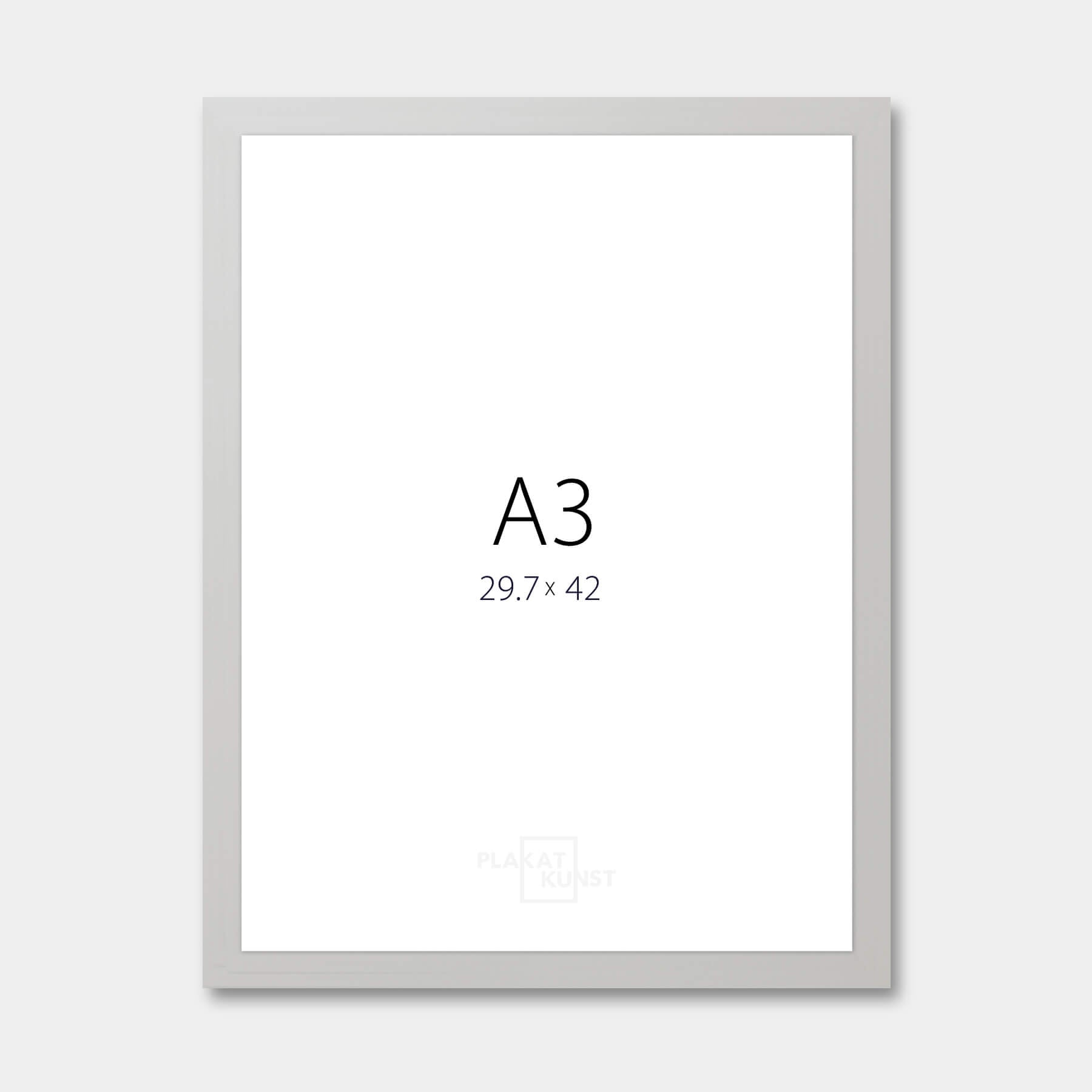 Silver wooden frame – Wide (20 mm) – A3 (30x42 cm)