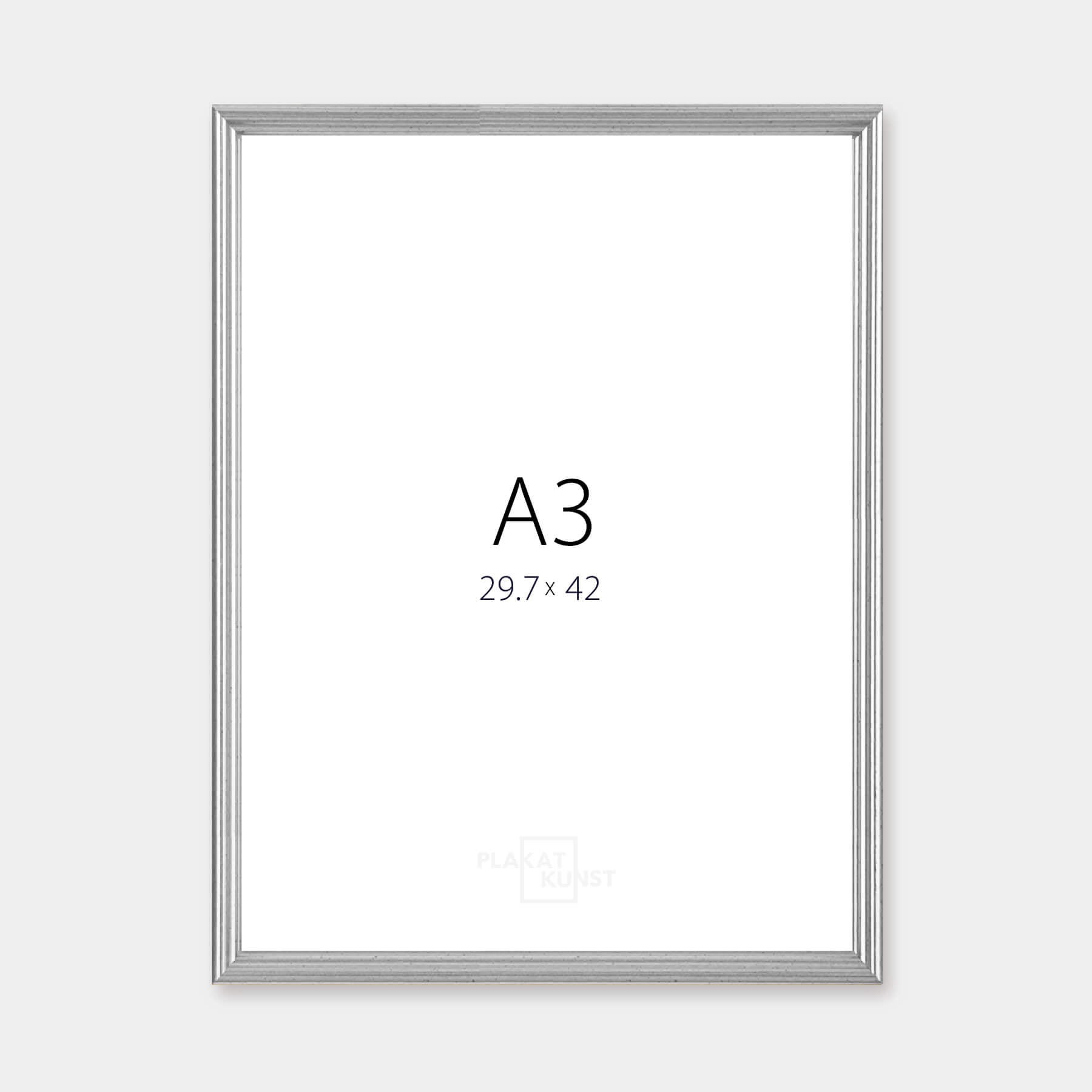 Vintage silver frame – Narrow (15 mm) – A3 (30x42 cm)