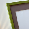 Olive green matte wooden frame - Narrow (15 mm) - A2 (42x59.4 cm)