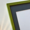 Olive green matte wooden frame - Narrow (15 mm) - A2 (42x59.4 cm)