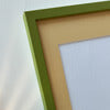Olive green matte wooden frame - Narrow (15 mm) - A2 (42x59.4 cm)