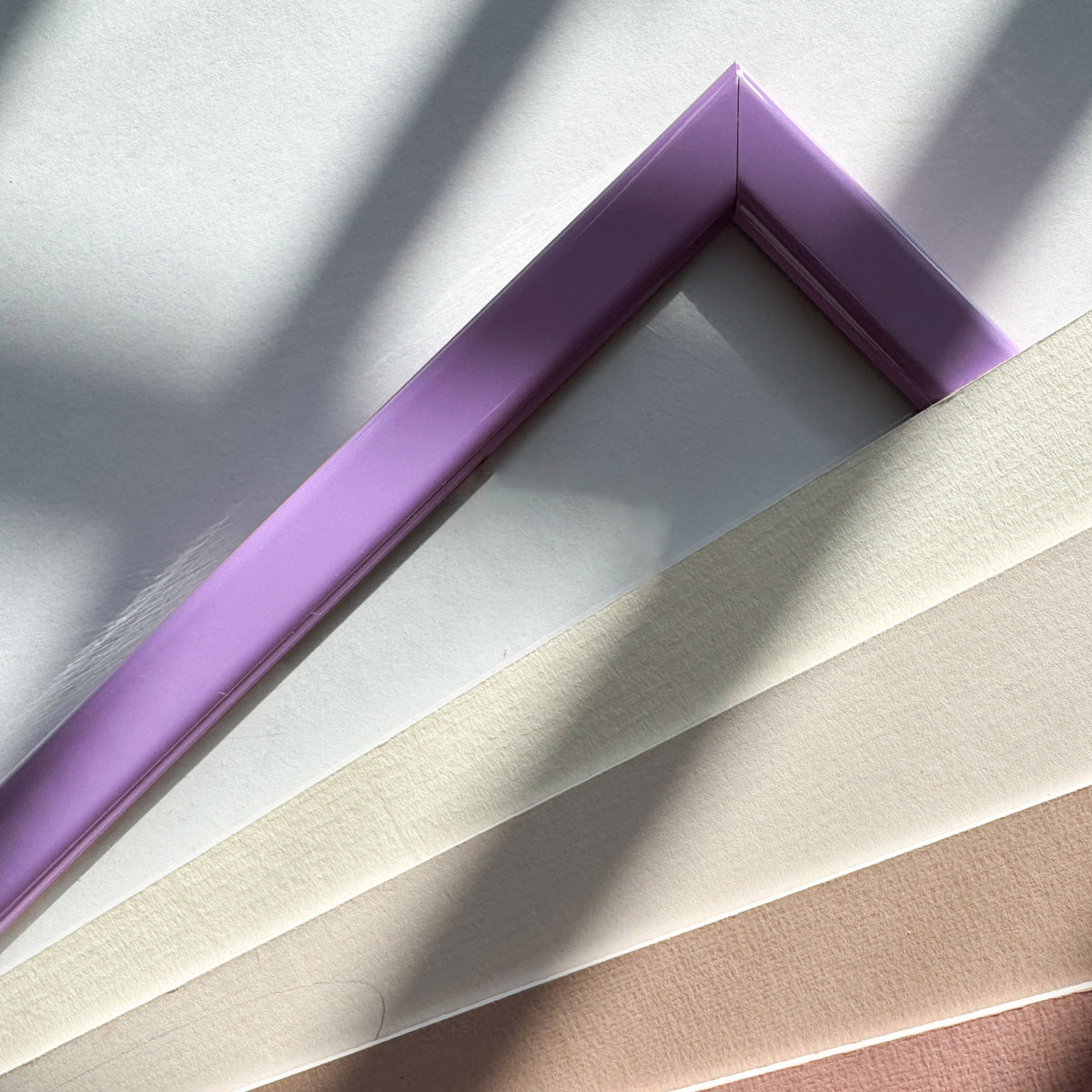 Pink glossy wooden frame - Narrow (13 mm) - Custom size