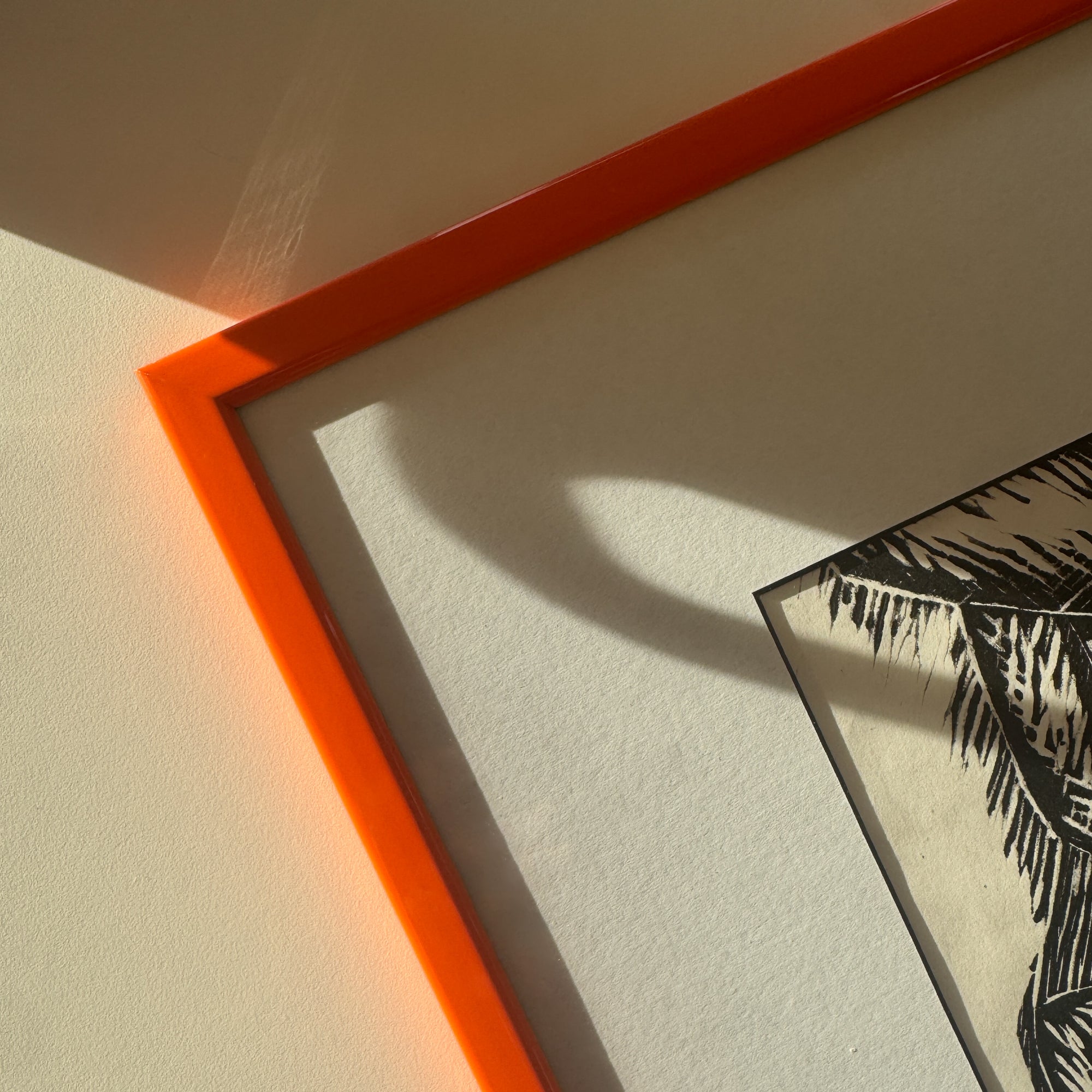 Orange glossy wooden frame - Narrow (13 mm) - 30x40 cm