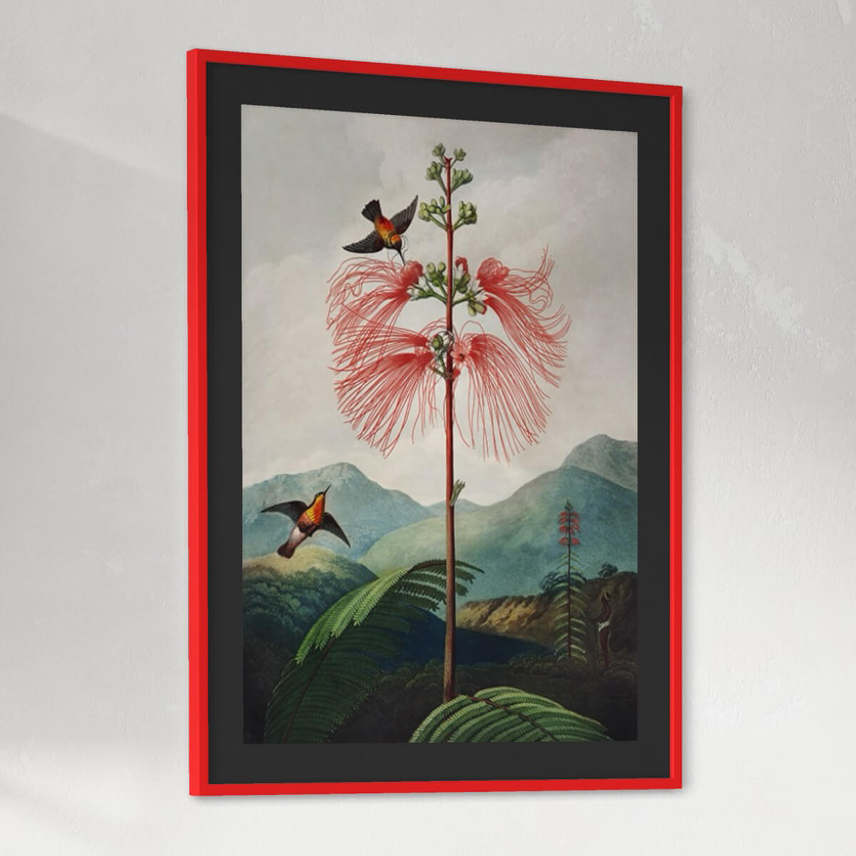 Red matte wooden frame - Narrow (15 mm) - 40×50 cm