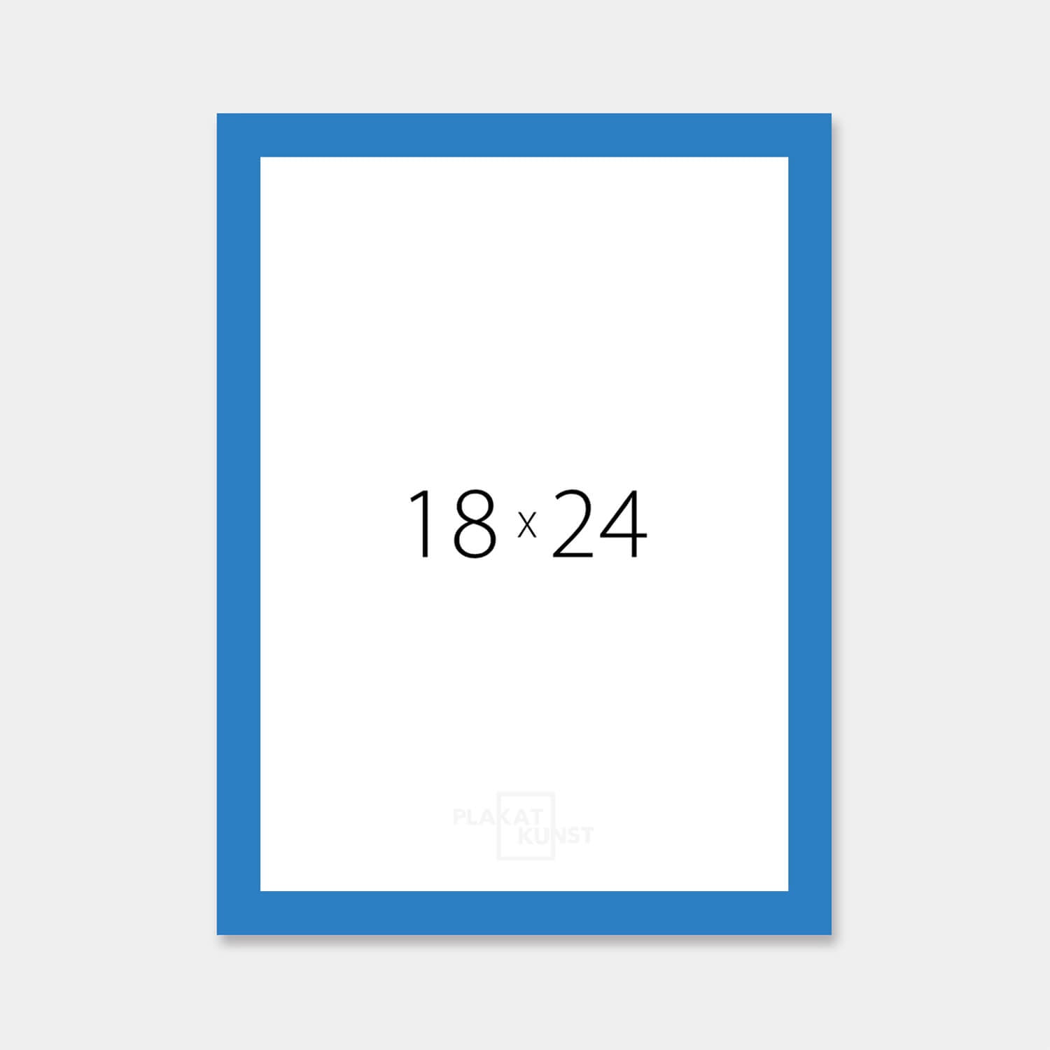 Blue glossy wooden frame – Narrow (14 mm) – 18x24 cm