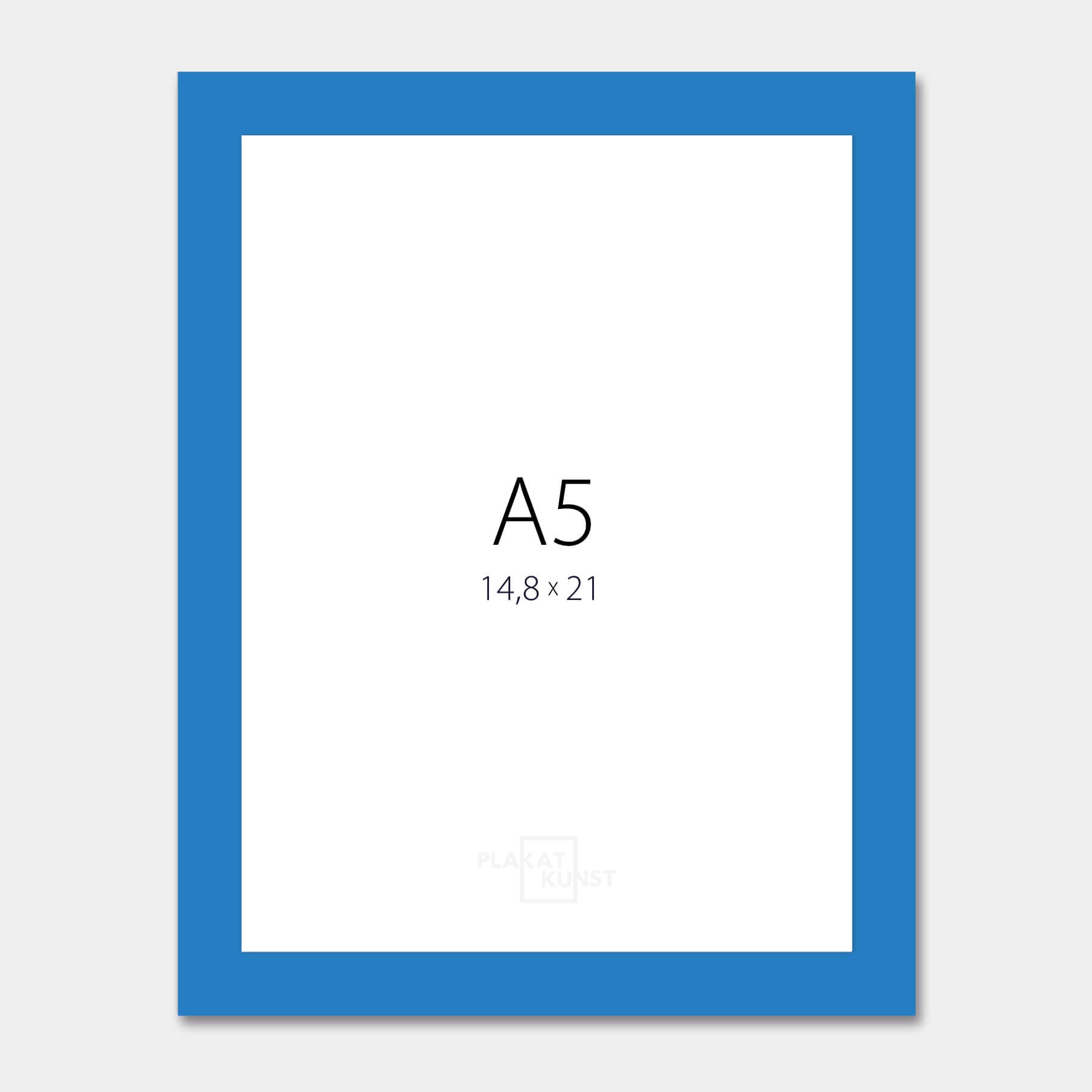 Blue glossy wooden frame – Narrow (14 mm) – A5 (15x21 cm)