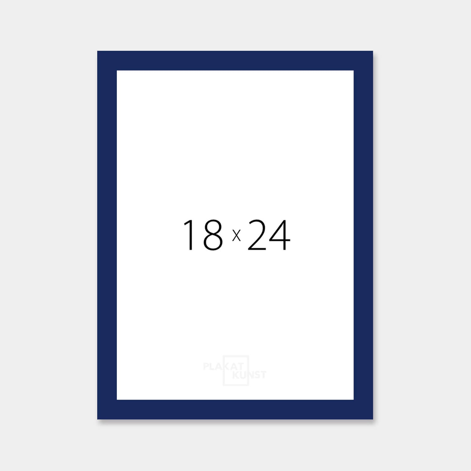 Dark blue glossy wooden frame – Narrow (14 mm) – 18x24 cm