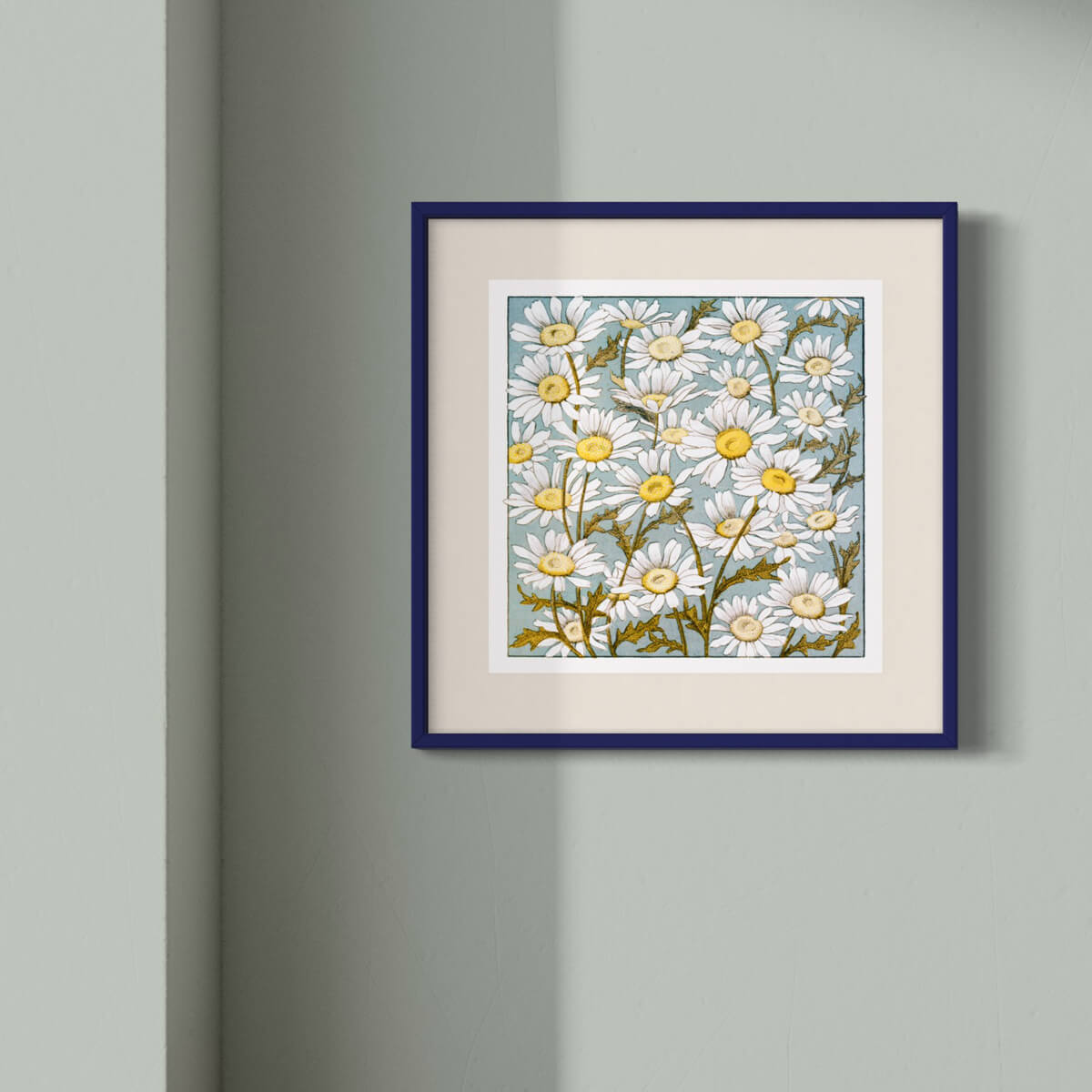 Dark blue glossy wooden frame - Narrow (13 mm) - 40×40 cm