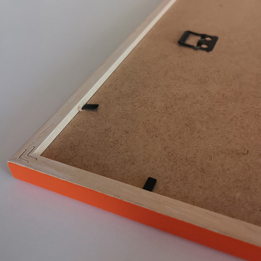 Orange glossy wooden frame - Narrow (13 mm) - 50x60 cm