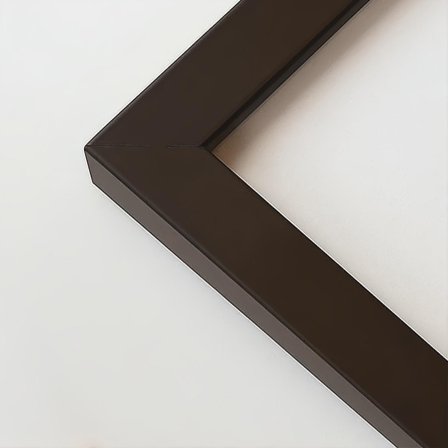 Brown matte wooden frame - Narrow (15 mm) - Custom size