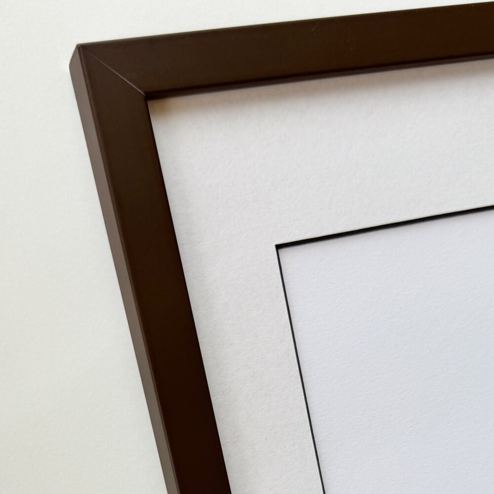 Brown matte wooden frame - Narrow (15 mm) - 50×50 cm