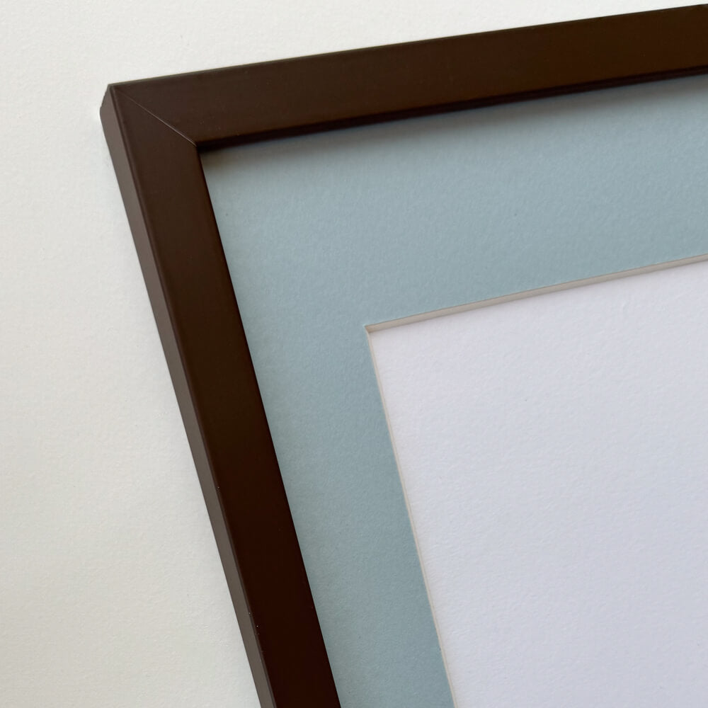 Brown matte wooden frame - Narrow (15 mm) - 30×30 cm