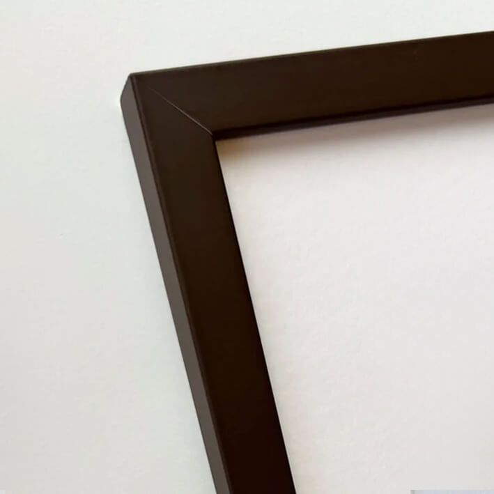 Brown matte wooden frame - Narrow (15 mm) - 50×50 cm