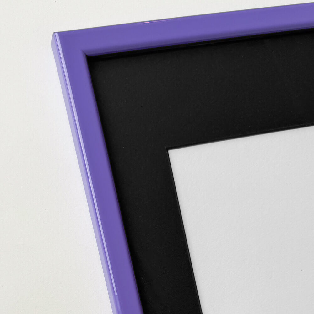 Purple glossy wooden frame - Narrow (13 mm) - Custom size