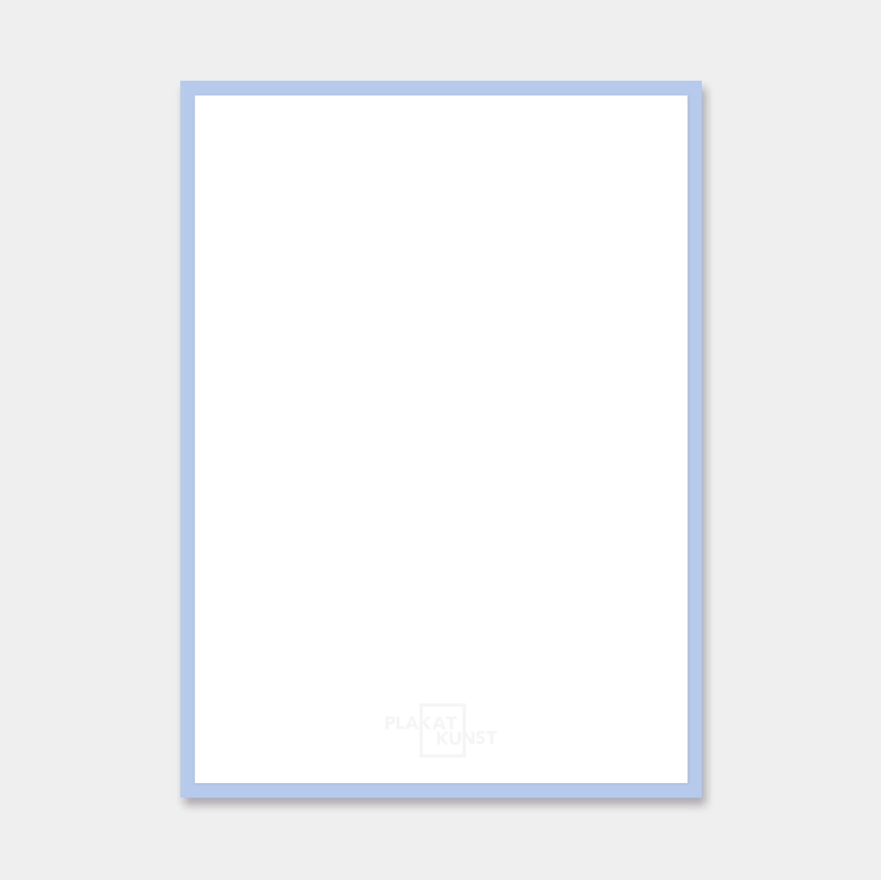 Light blue matte wooden frame - Narrow (15 mm) - Custom size