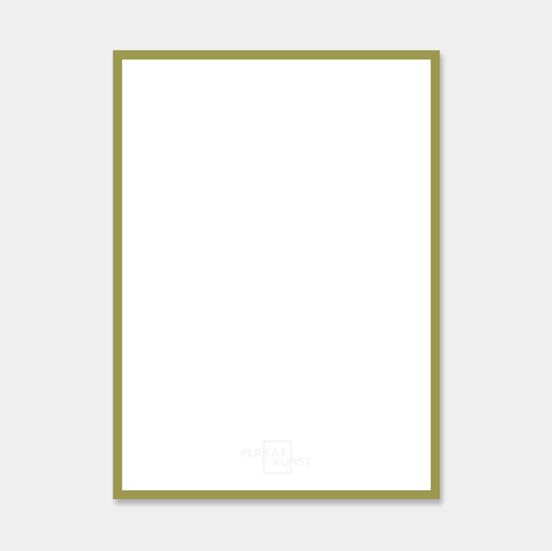 Olive green matte wooden frame - Narrow (15 mm) - Custom size