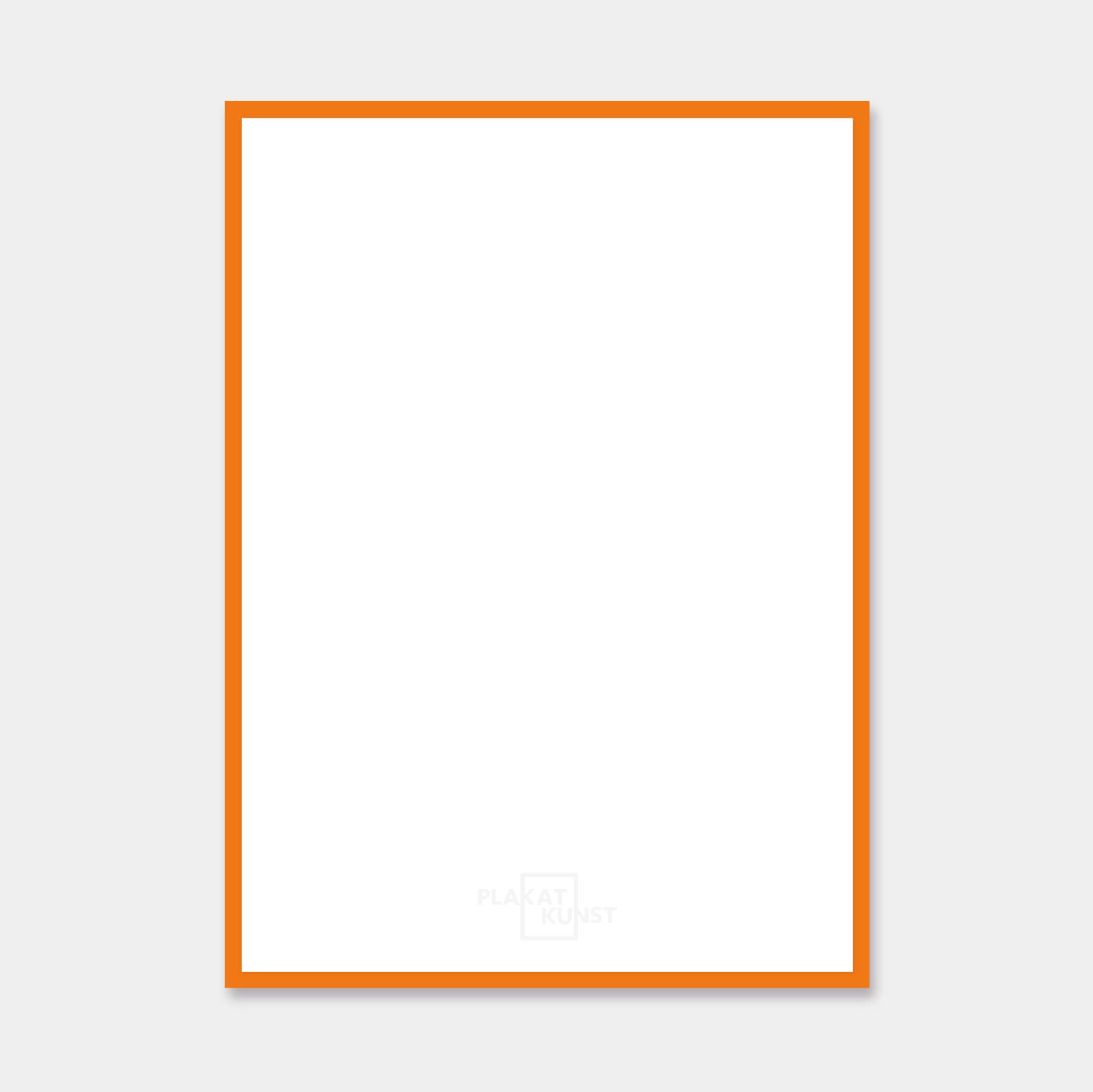 Orange glossy wooden frame - Narrow (14 mm) - Custom size