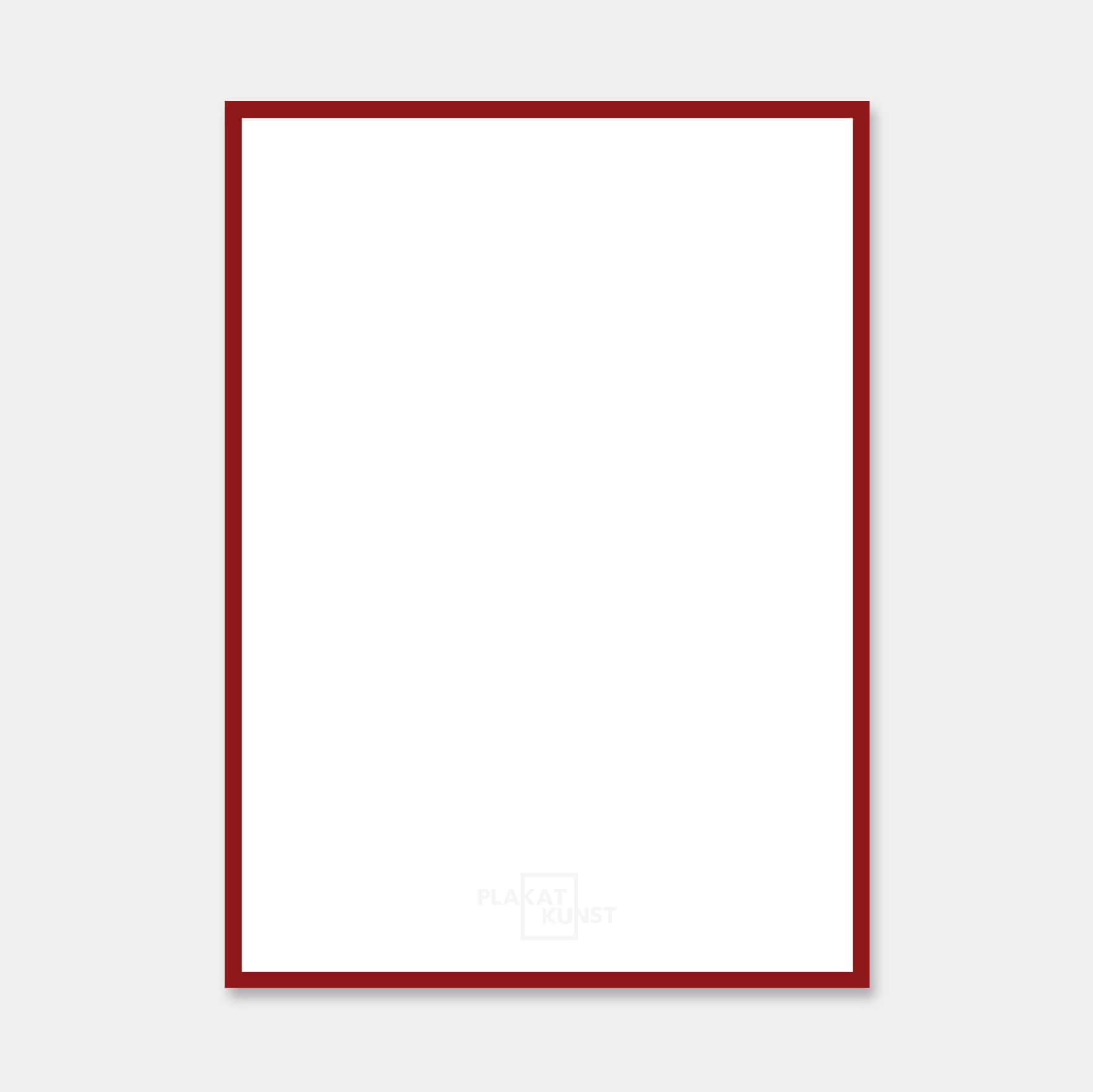 Dark red glossy wooden frame - Narrow (13 mm) - Custom size