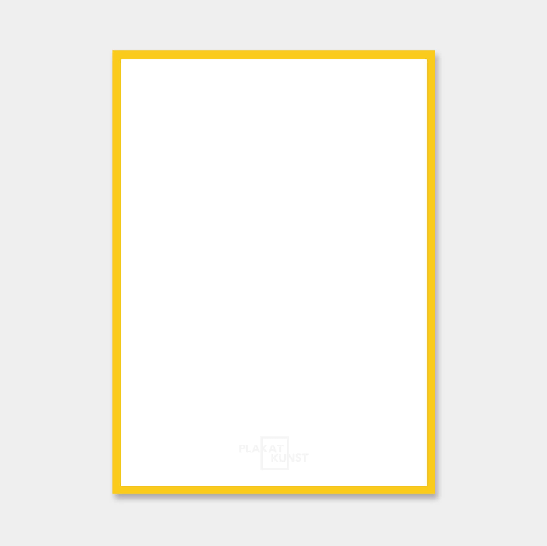 Yellow glossy wooden frame - Narrow (13 mm) - Custom size