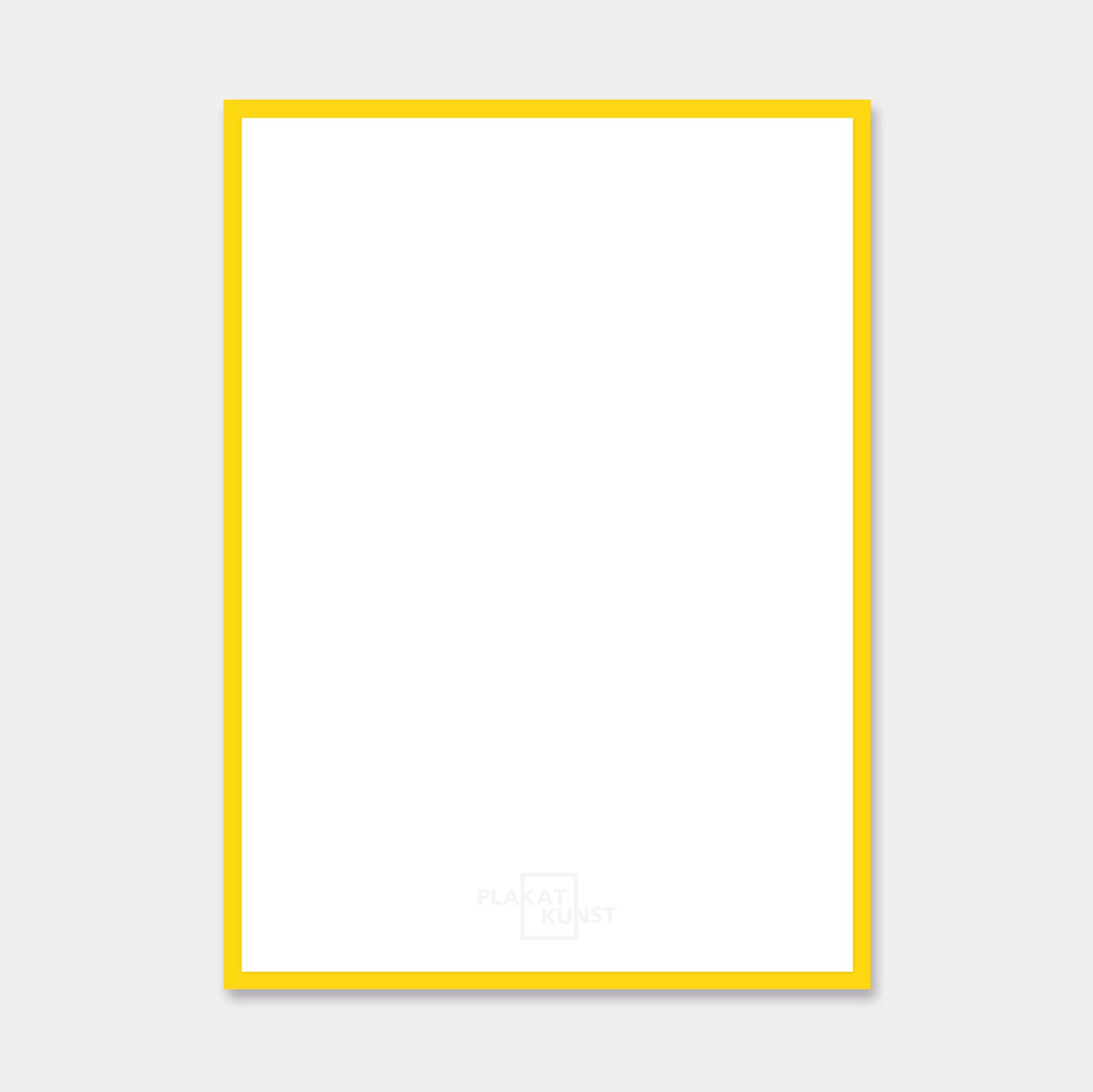 Yellow matte wooden frame - Narrow (15 mm) - Custom size