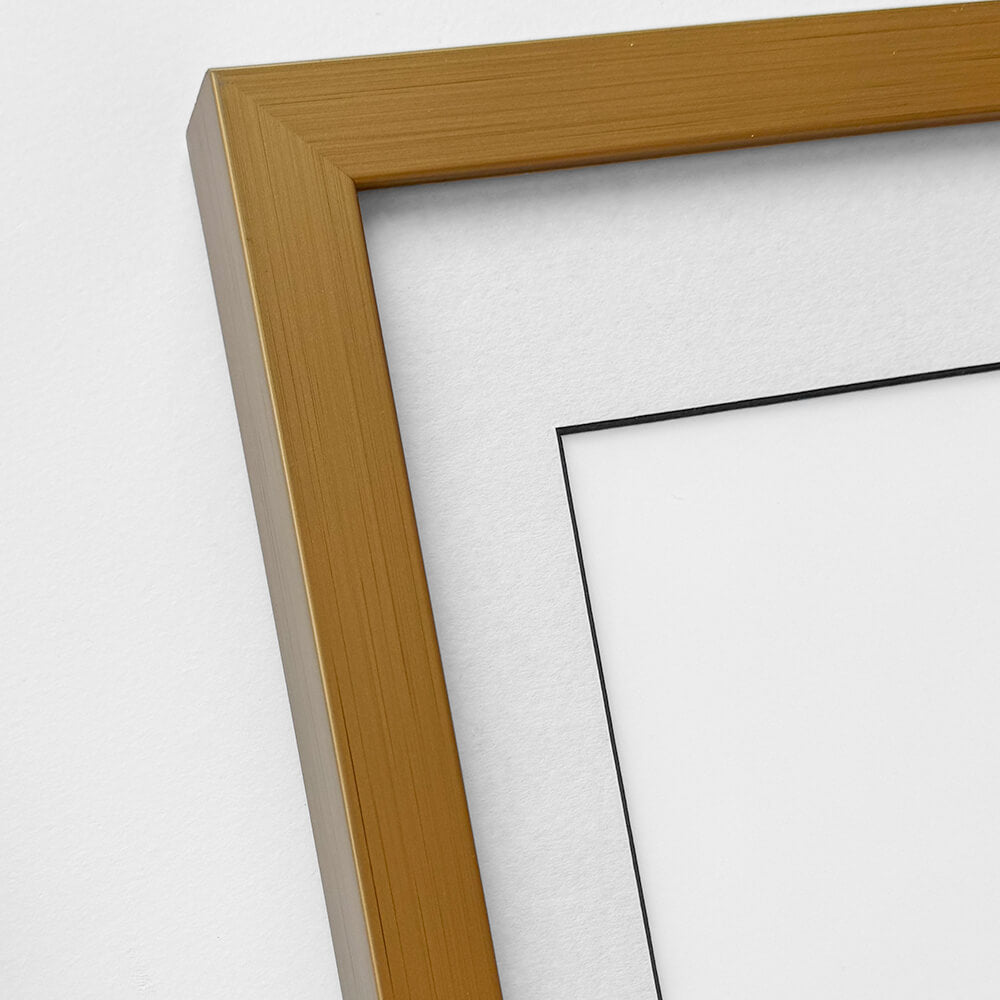 Dark gold wooden frame - Wide (20 mm) - Custom size