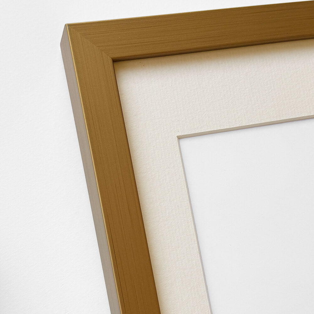 Dark gold wooden frame - Wide (20 mm) - Custom size