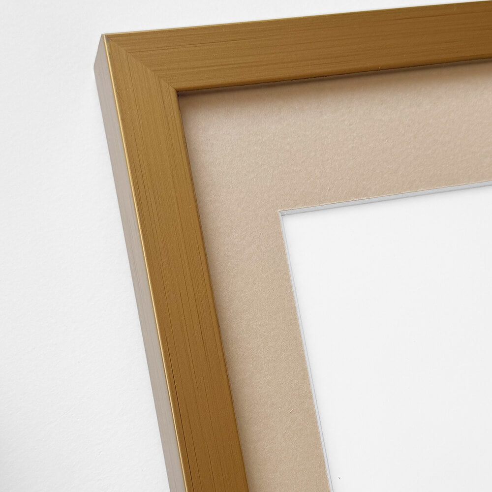 Dark gold wooden frame - Wide (20 mm) - Custom size