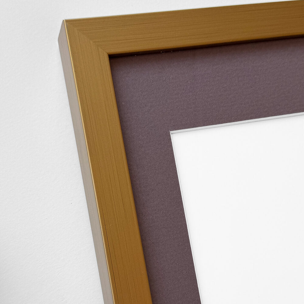 Dark gold wooden frame - Wide (20 mm) - Custom size