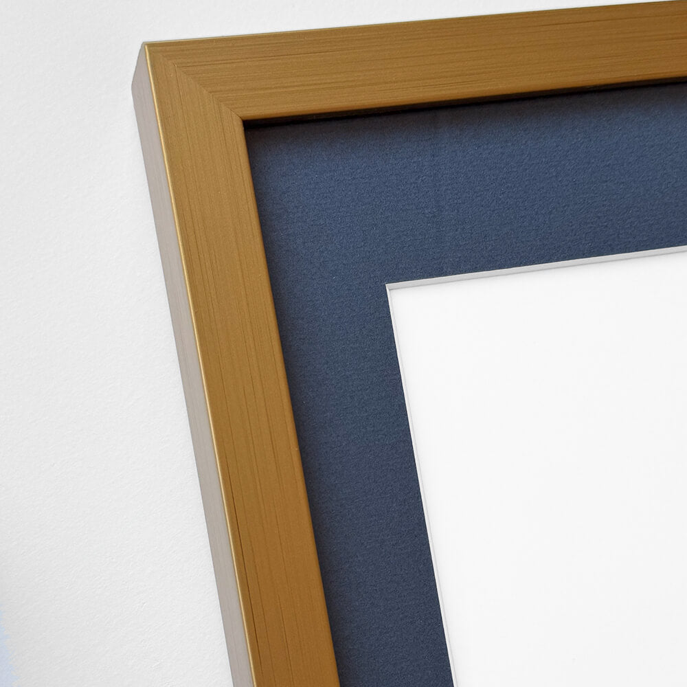 Dark gold wooden frame - Wide (20 mm) - Custom size