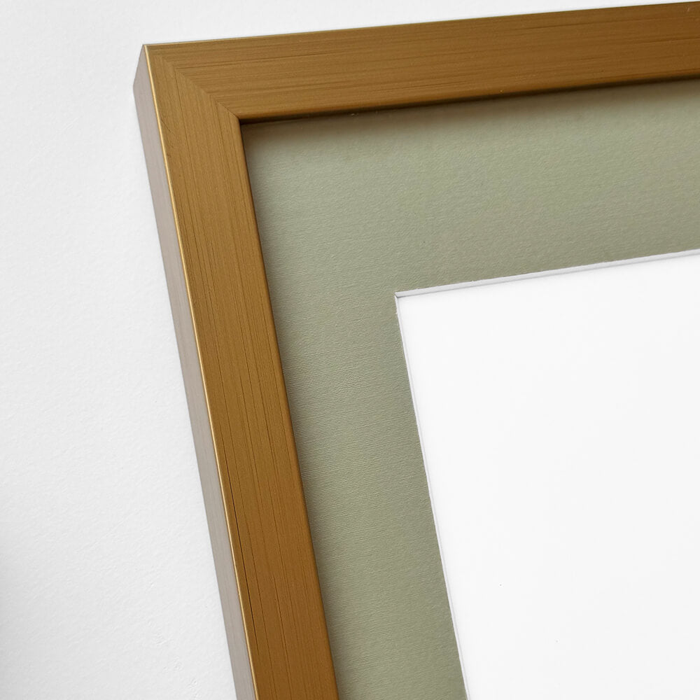 Dark gold wooden frame - Wide (20 mm) - Custom size