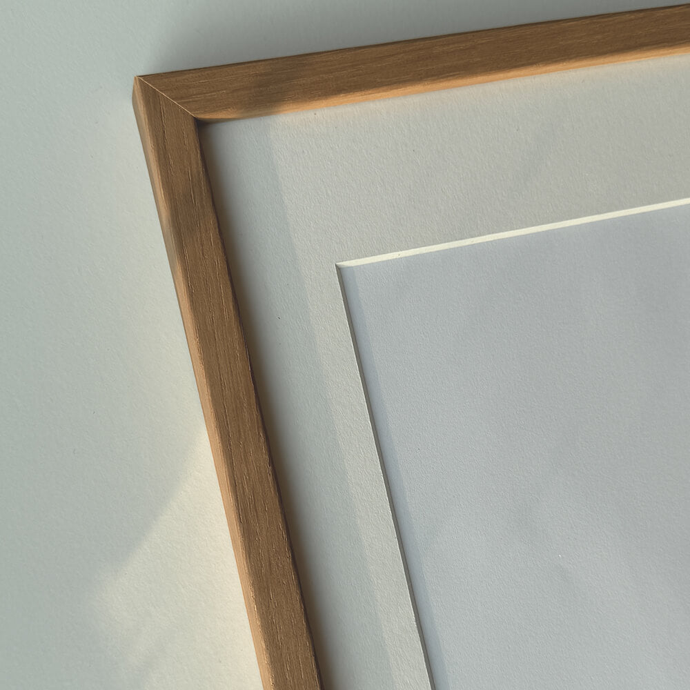 Dark oak wooden frame - Narrow (15 mm) - Custom size