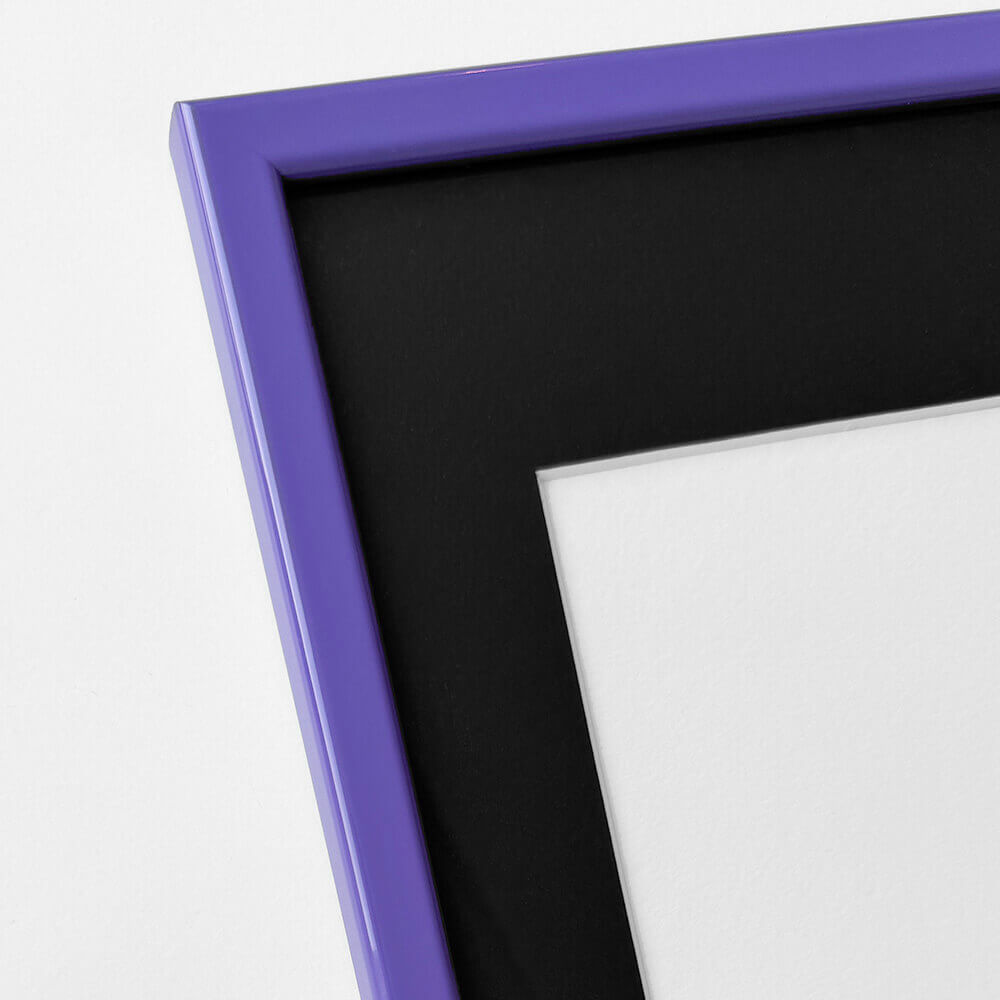 Purple glossy wooden frame - Narrow (13 mm) - A3 (30x42 cm)
