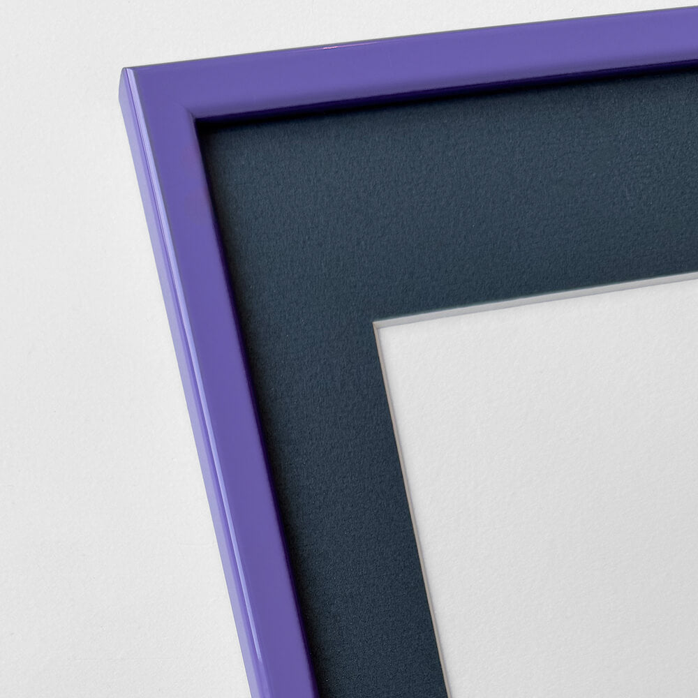 Purple glossy wooden frame - Narrow (13 mm) - Custom size