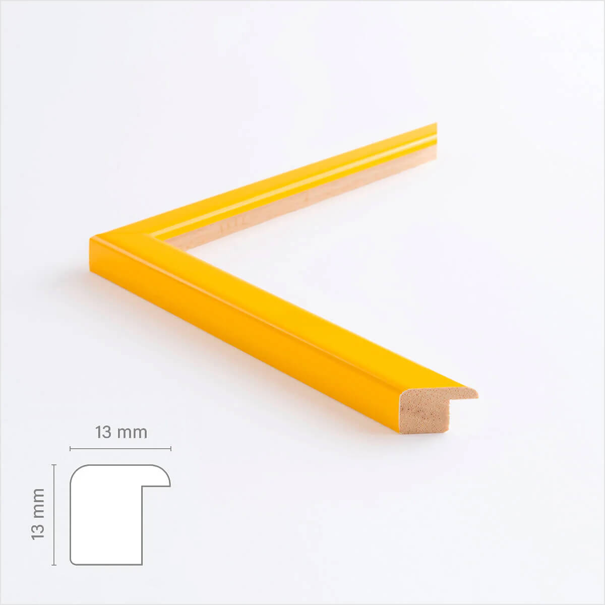 Yellow wooden frame - Narrow (13 mm) - A3 (30 × 42 cm)