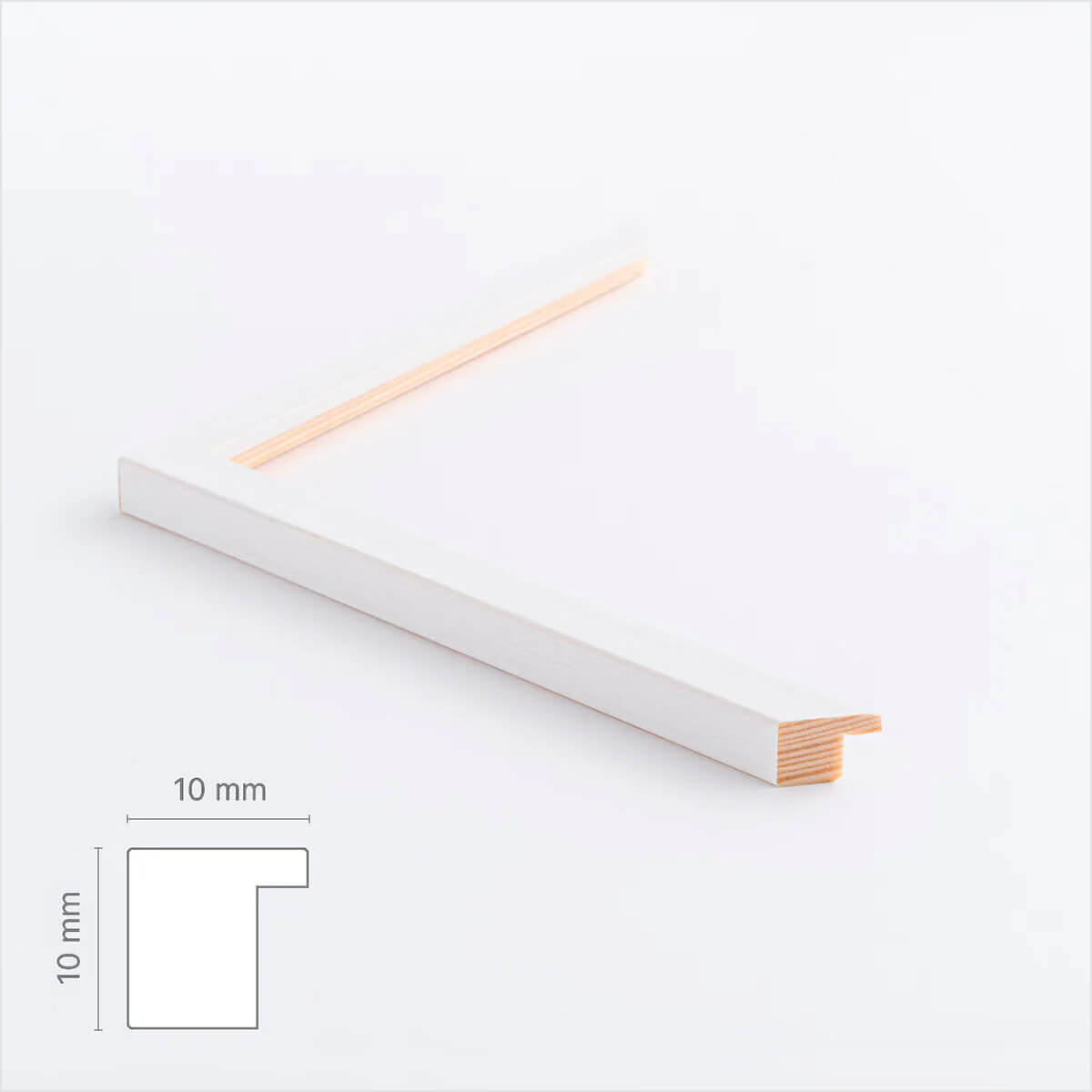 White wooden frame - Narrow (10 mm)