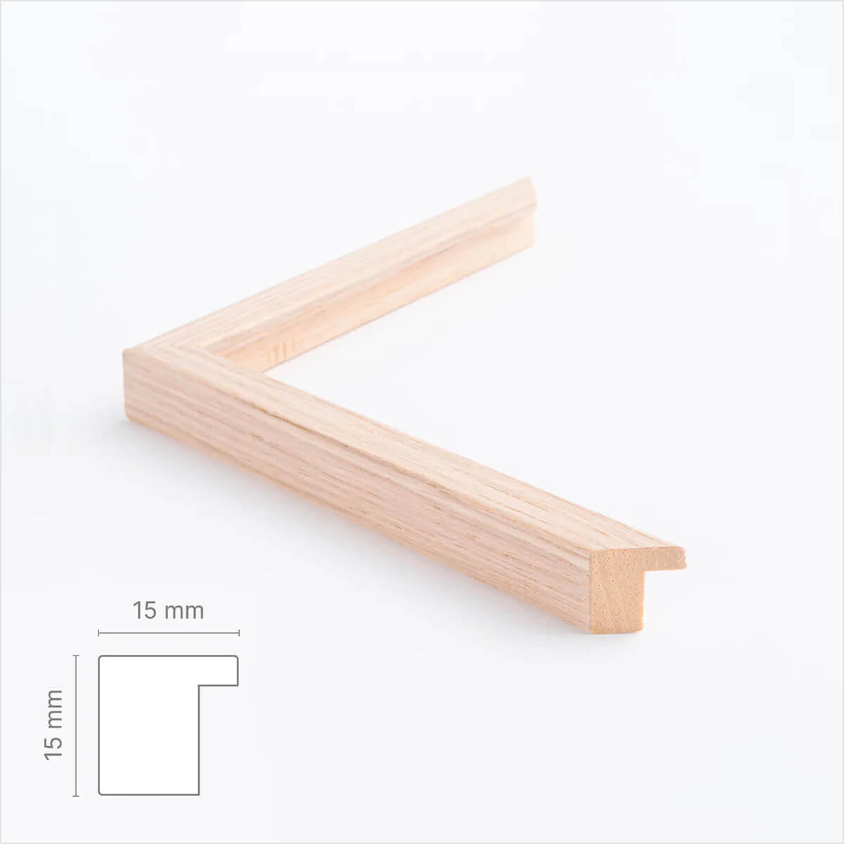 Light oak frame - Narrow (15 mm) - Custom Size